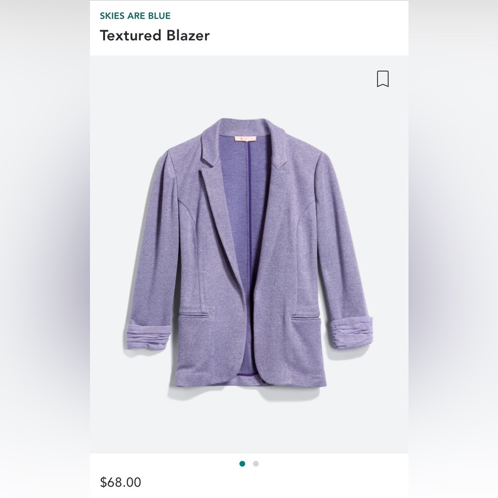 Purple Knit Blazer with Rolled Sleeves